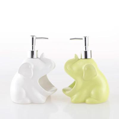 Kreativer Keramik-Hund Seifenspender Hotel Shampoo Handwaschmittel Badeöl Lotion Flasche Badezimmerzubehör
