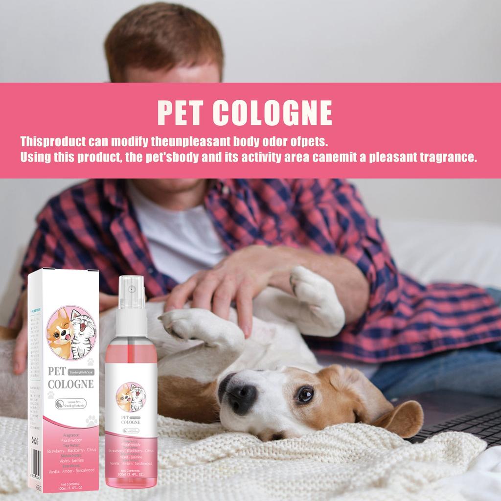 Haustierspray, Pflegend & Geruchsentfernend, Haustier-Geruchsentferner Parfüm für alle Felltypen, 100ml/3.4 OZ
