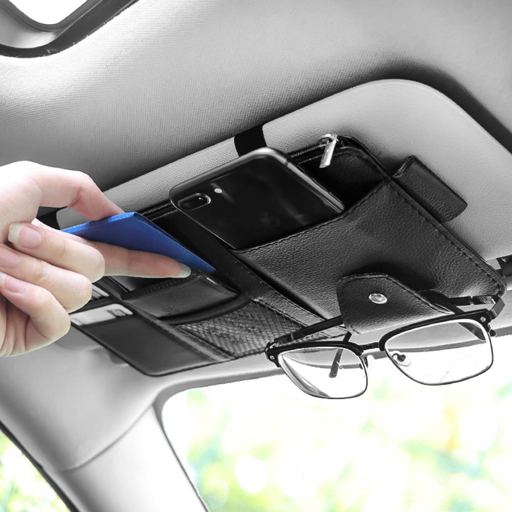 Car Sun Visor Organizer Sunglasses Clip Visor Organizer Sunglasses Holder Hanger Universal Car Interior Accessories