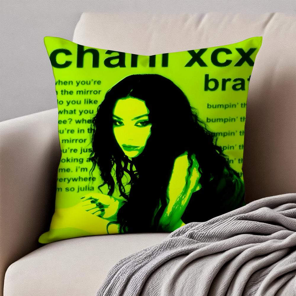 Bold Pop British Singer CCharli XCX Cushion Cover Pillowcase Antidustmite Invisible Zipper Short Plush Sofa Cushion