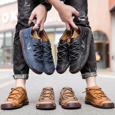 Fashion Men Leather Shoes Big Size 48 Outdoor Comfortable High Quality Fashion Handmade Soft Homme Ankle Non-slip Flats Casual Moccasin