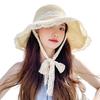 Straw UV Sun Wide Large Lace Sun Protection [NAMEOF] Women's Hat, Protection, Hat, Face-Slimming Effect, Brim, Spring/Summer, Size, Ribbon, Foldable,