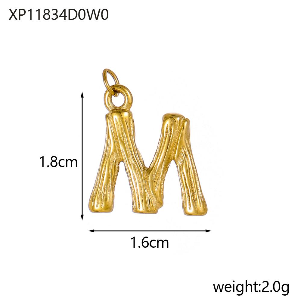 CARLIDANA Letter Charm Waterproof Stainless Steel Accessories DIY Jewelry Bamboo Knot Necklace Bracelet Alphabet Pendant