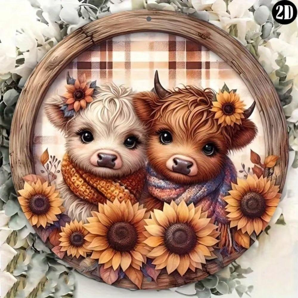 Vintage Metal Sign Face Moss Root Shape Art Plaque 20x20 Cm Home Garden Decor