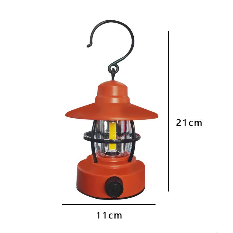 Retro Waterproof Outdoor Camping Lantern with Long Battery Life & Warm Light
