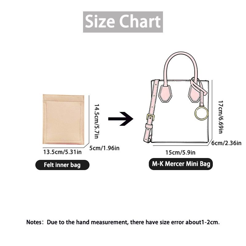 EverToner Bag Insert Organizer For M-K Mercer Mini Bag Felt Ultra Lightweight Pouch Support Handbag Insert Bag Accessories