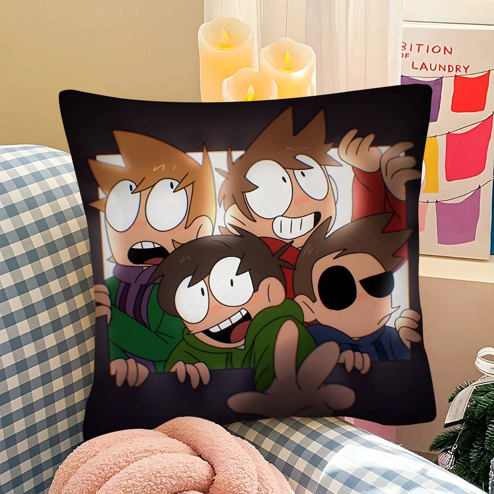 pc Cartoon Cute EEddsworlds Pillow Case Fashion Square Pillowcase Bedroom Sofa Room Ins Decoration Leisure
