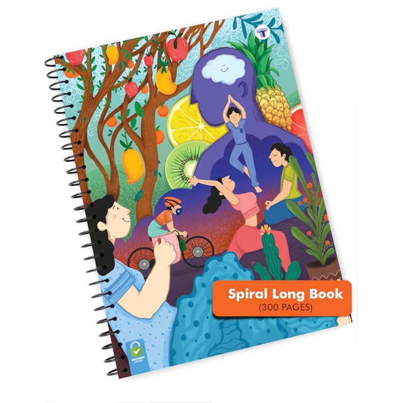 Target Publications Spiral Notebooks | 300 Pages Ruled Paper | A4 Size Paper | Spiral Binding Single Line Book | Useful