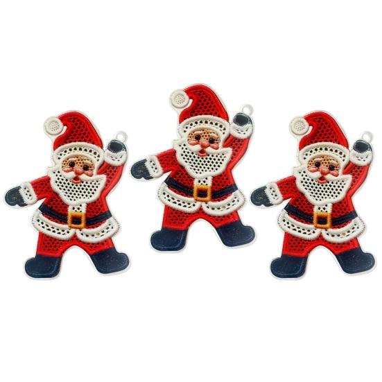 Yousheng Christmas Ornaments 2D Acrylic Snowman Santa Claus Hanging Ornament with Stitching Texture for Winter Holiday Tree Decor