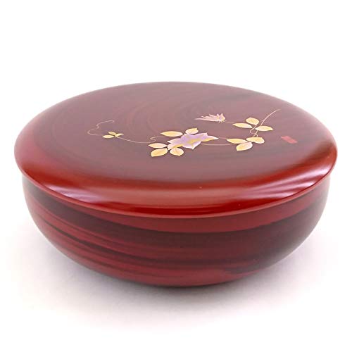 Nakanishi Kougei New Sweets Dish, Wood Grain, Kinosato, 18cm, Made in Japan, 0011028, Red, Diameter 18cm x Height 6.8cm