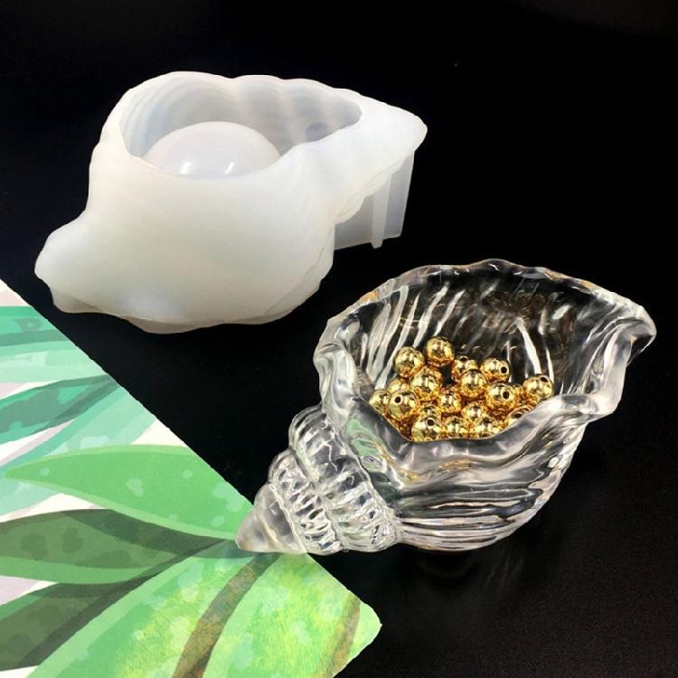 Conch Jewelry Tray Resin Mold,Soap Necklace Earring Storage Box Silicone Mold
