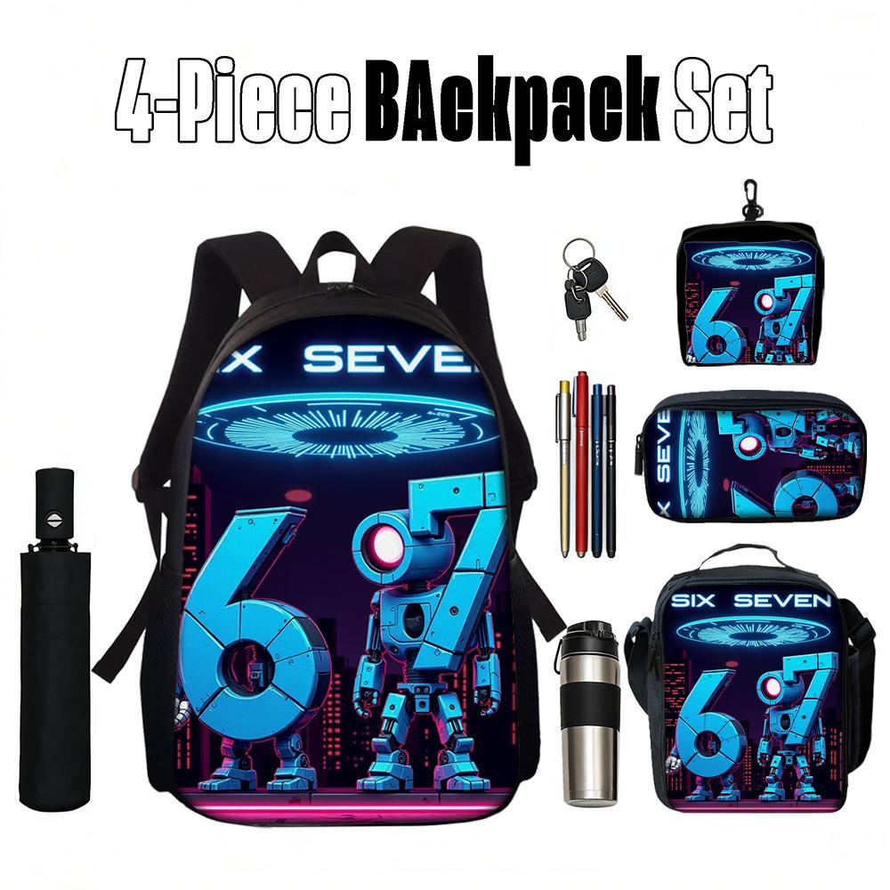 3PCS No.10 Football Player Rucksack Set | Roomy Casual Backpack with Matching Clutch & Tote Tote, Ideal for Daily Use