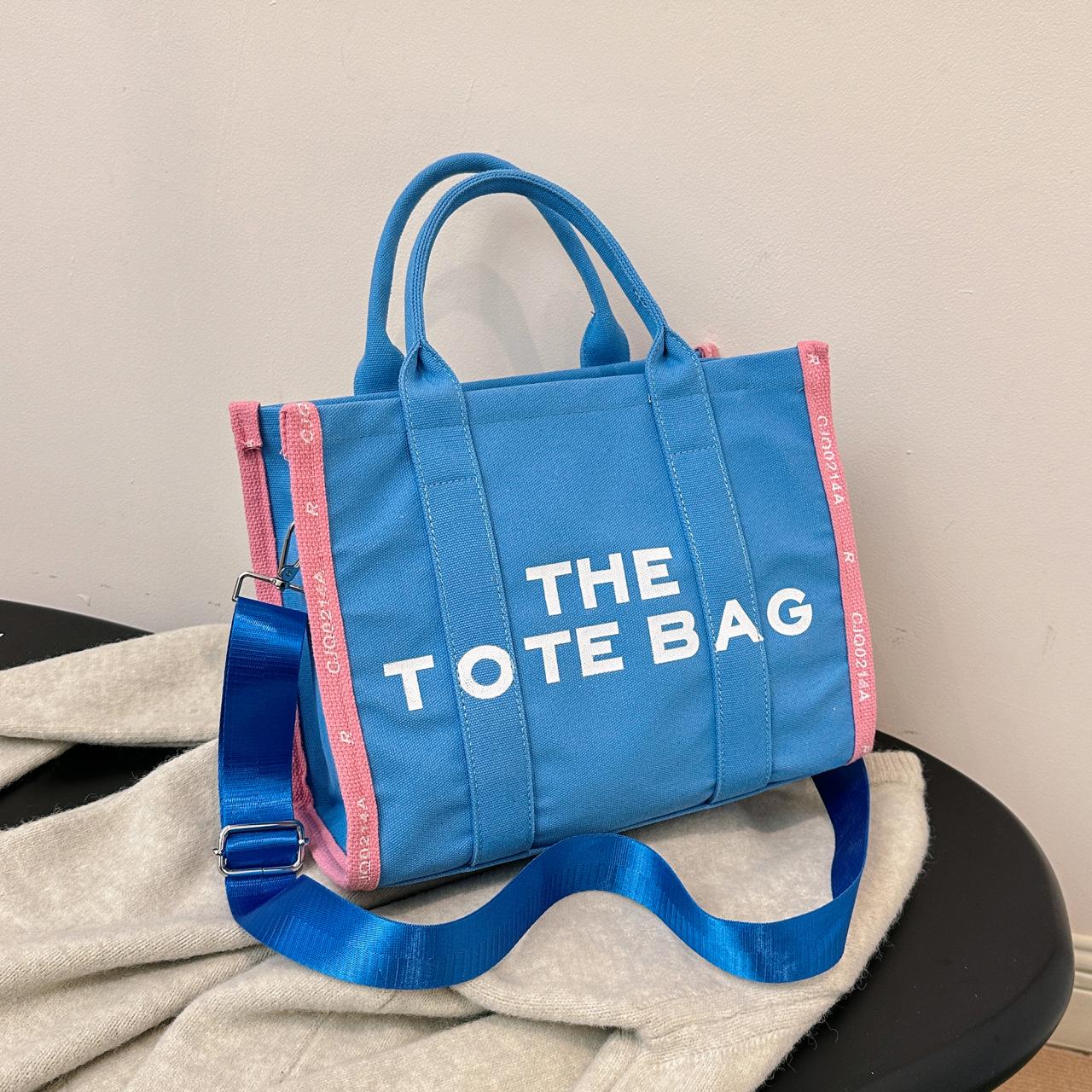 

Жіноча повсякденна парусинова сумка-тоут великої місткості світло-синій колір