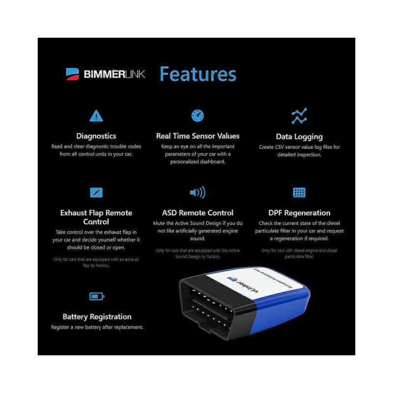 Vgate vLinker BM for BMW Bimmercode Bimmerlink Bluetooth 3.0 elm327 Car Diagnostic Auto Scan Tool ELM 327 OBD Scanner