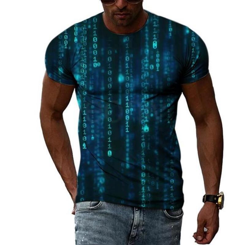 Summer Fashion Abstract Multidimensional Graphic T Shirts For Men Casual 3D Print Harajuku Personality Round Neck Short Sleeve