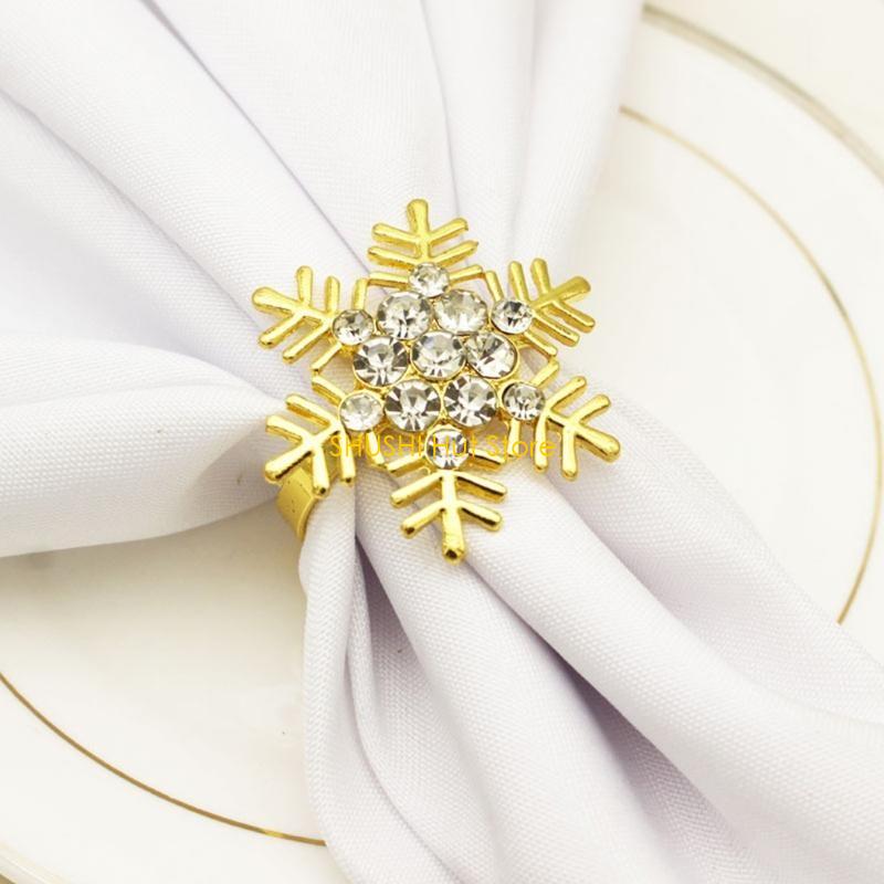 Snowflake Napkin Buckle Napkin Ring Wedding Party Napkin Ring Decoration D57B