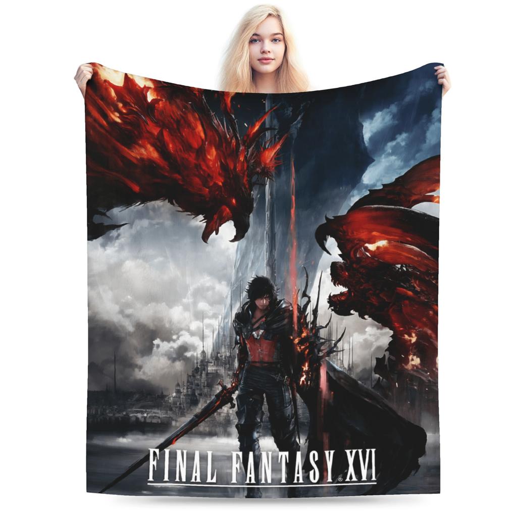 F-Final Fantasys  Warm Soft Blanket  Children Plush Throw Blanket Street Trend Couch Chair Flannel Bedspread Sofa Bed Cover
