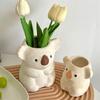 Cartoon Cute Koala Vase Resin Flower Pot Mini Bonsai Succulent Plant Pot Desktop Home Gardening Decoration