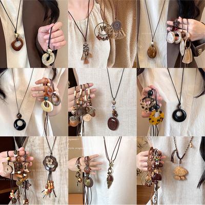 New Chinese Retro Popular Ethnic Style Necklace Women's Versatile Niche Long Sweater Chain High-end Simple Accessories
