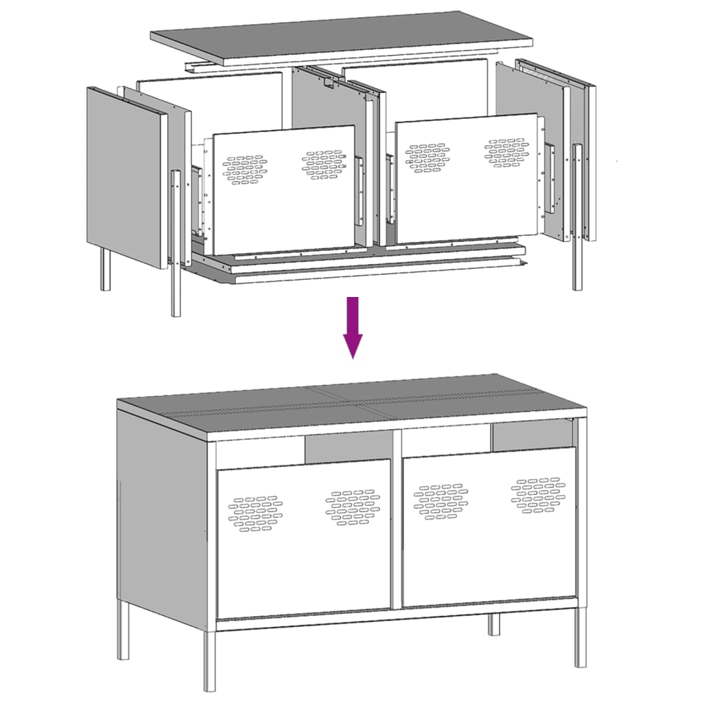 TV Stand Anthracite 68 x 39 x 43.5 cm Cold Rolled Steel