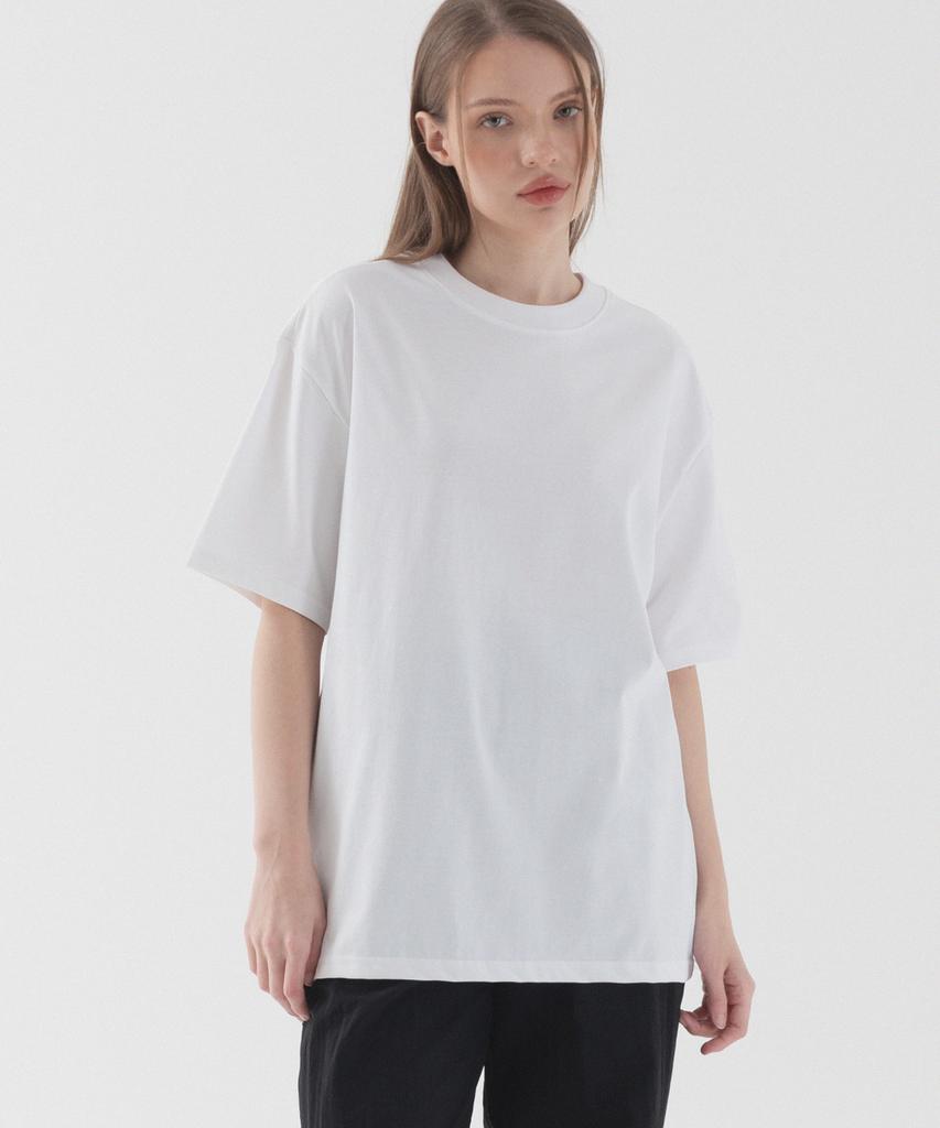PIANER Askin Cool Semi-Overfit Short Sleeve T-Shirt (White)