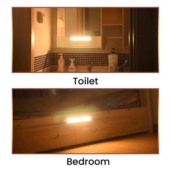 Motion Sensor Light Rechargeable Magnetic Night Light Adjustable Brightness Color Wireless LED Lighting for Closet Hallway