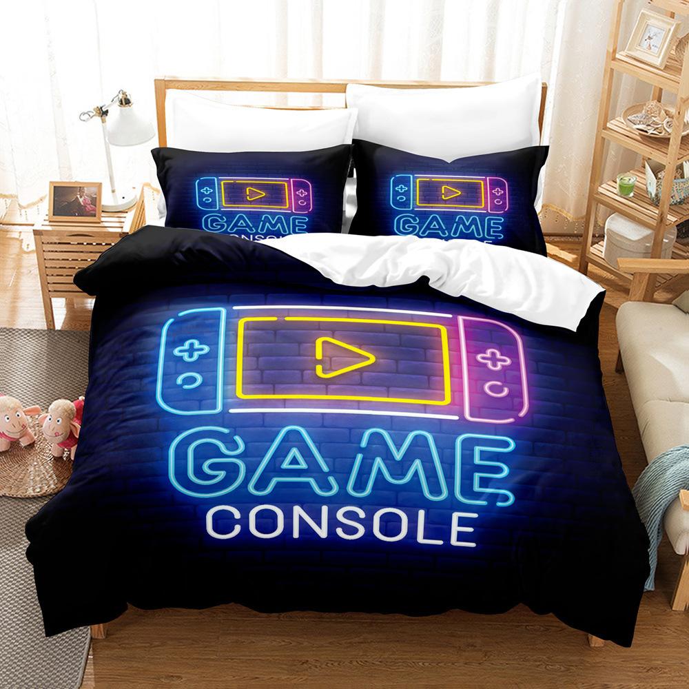 3D Digital Printing Three-Piece Quilt Cover Gamepad Three-Piece Set