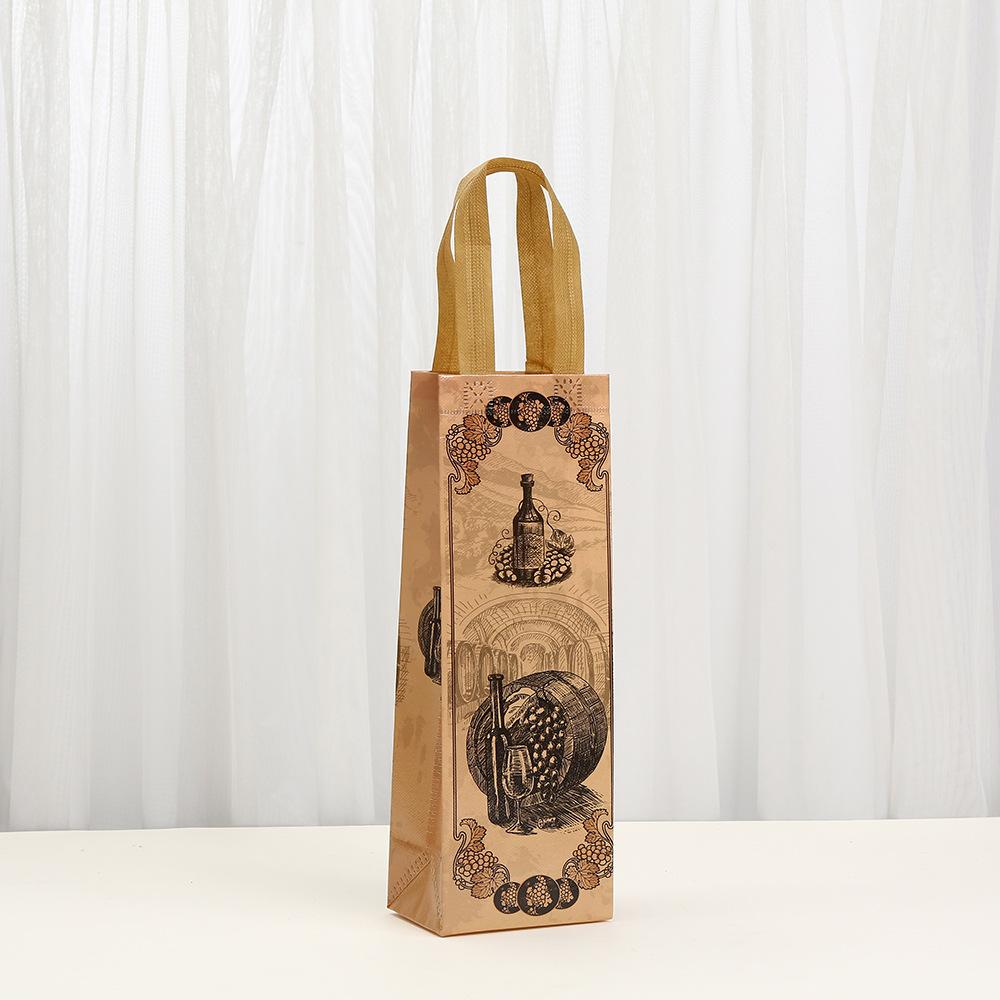 StoBag Wine Bottle Bags Gift Wrapping Bags Vintage Style Luxury Designer Bags Non Woven Packaging Bags for Sweets Party Favor