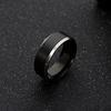 8mm Wide Matte Gold Room Black Simple Style Men's Steel Ring