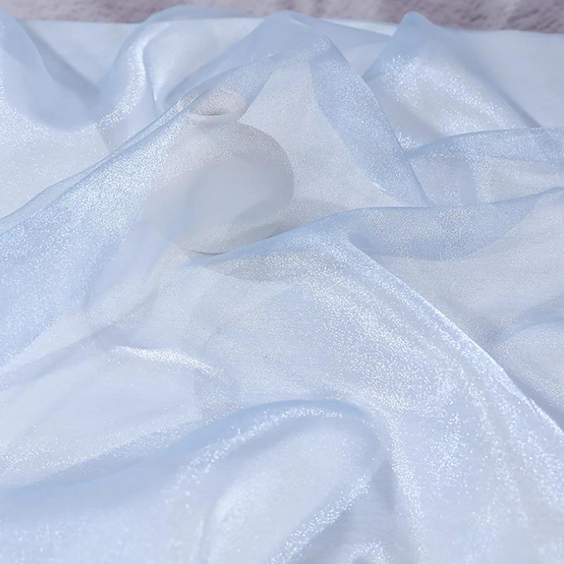 1PC Lightweight Artistic Breathability Beautiful Atmosphere Transparent Holiday Decorations Organza Fabric Romantic 1Mx150CM