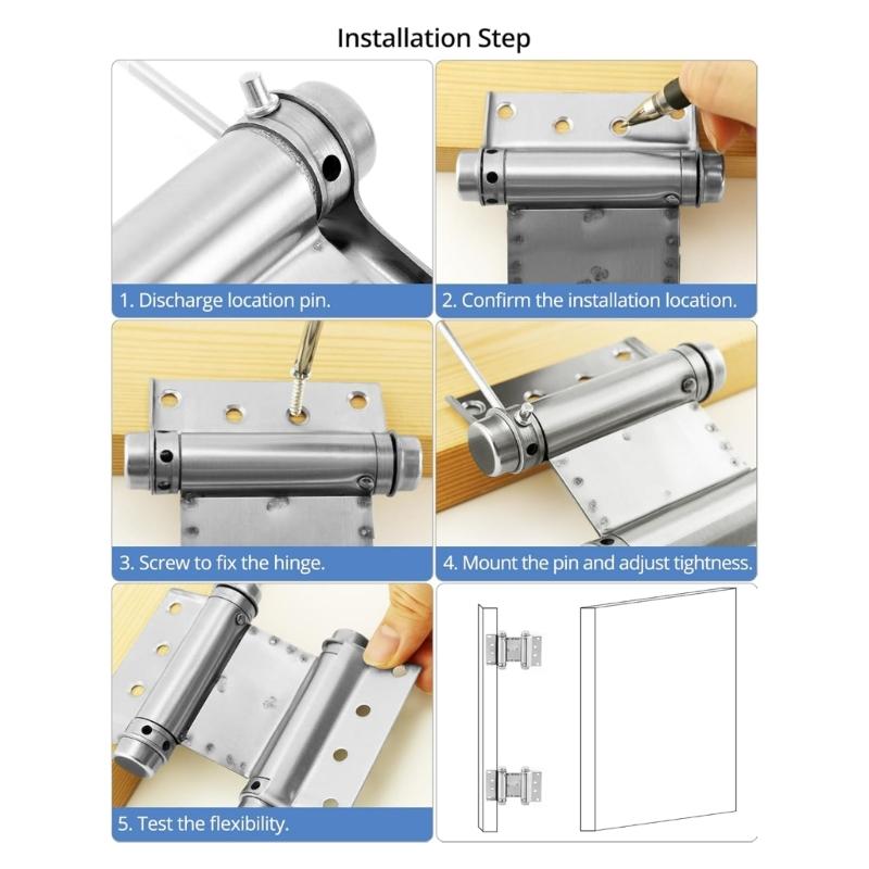 Heavy Type Commercial Grade Swing Door Hinges Double Action Spring Mechanism Corrosion Resistant