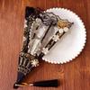Faltbarer Weißer Spitzenfächer Handheld Lolita Cosplay Barock Rose Schwarz Faltbarer Vintage-Fächer für Party Hochzeit Tanz Dekoration