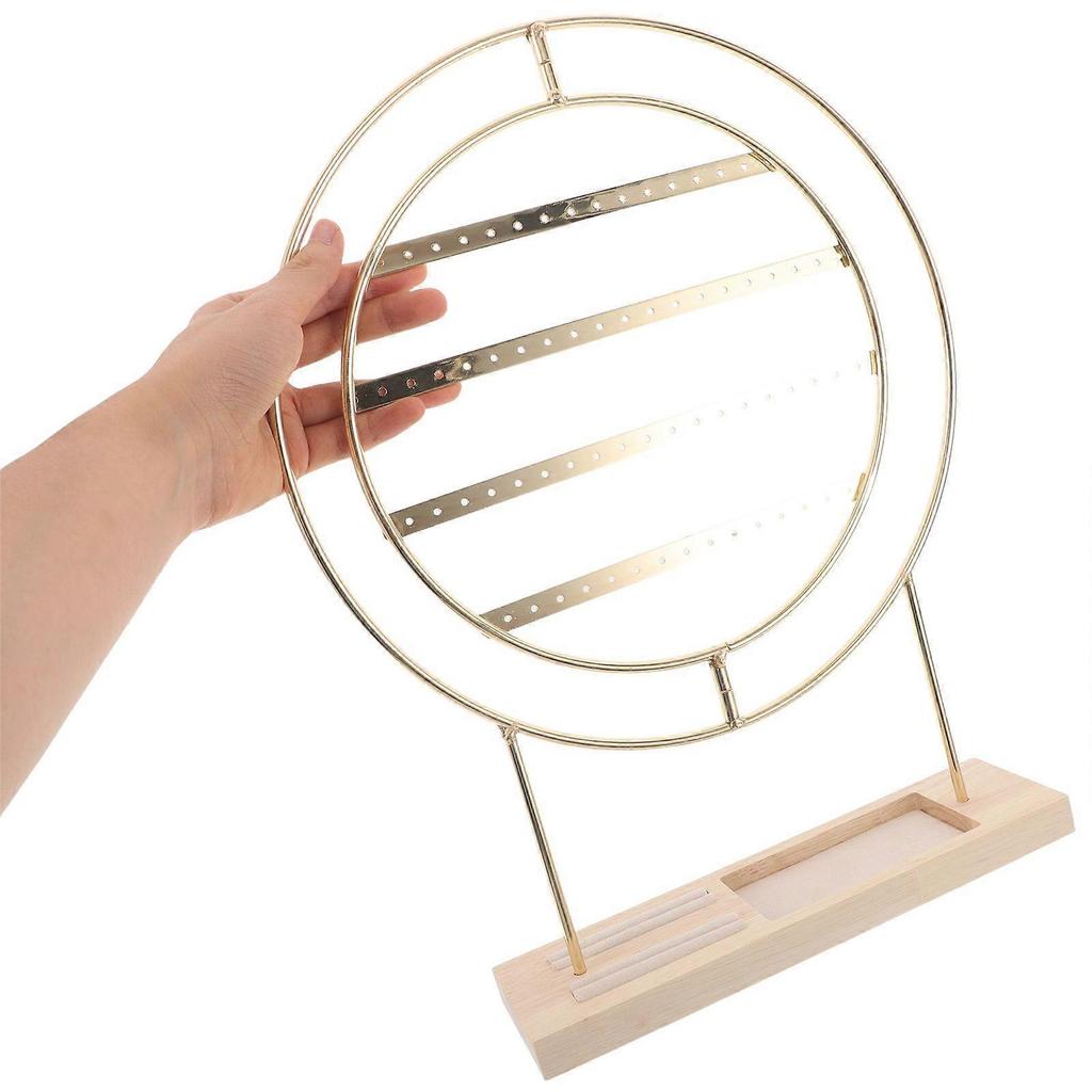 Rotating Earring Display Stand: Multi Tier Metal Earring Organizer Stand Adjustable Jewelry Display Rack for Women Girls Stud Hanging