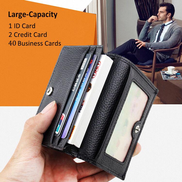 Genuine Leather Credit Card Bag Wallet Ultra-thin Fold Unisex Purse Credit Card ID VIP Bank Slim Bag Simple Business Card Holders