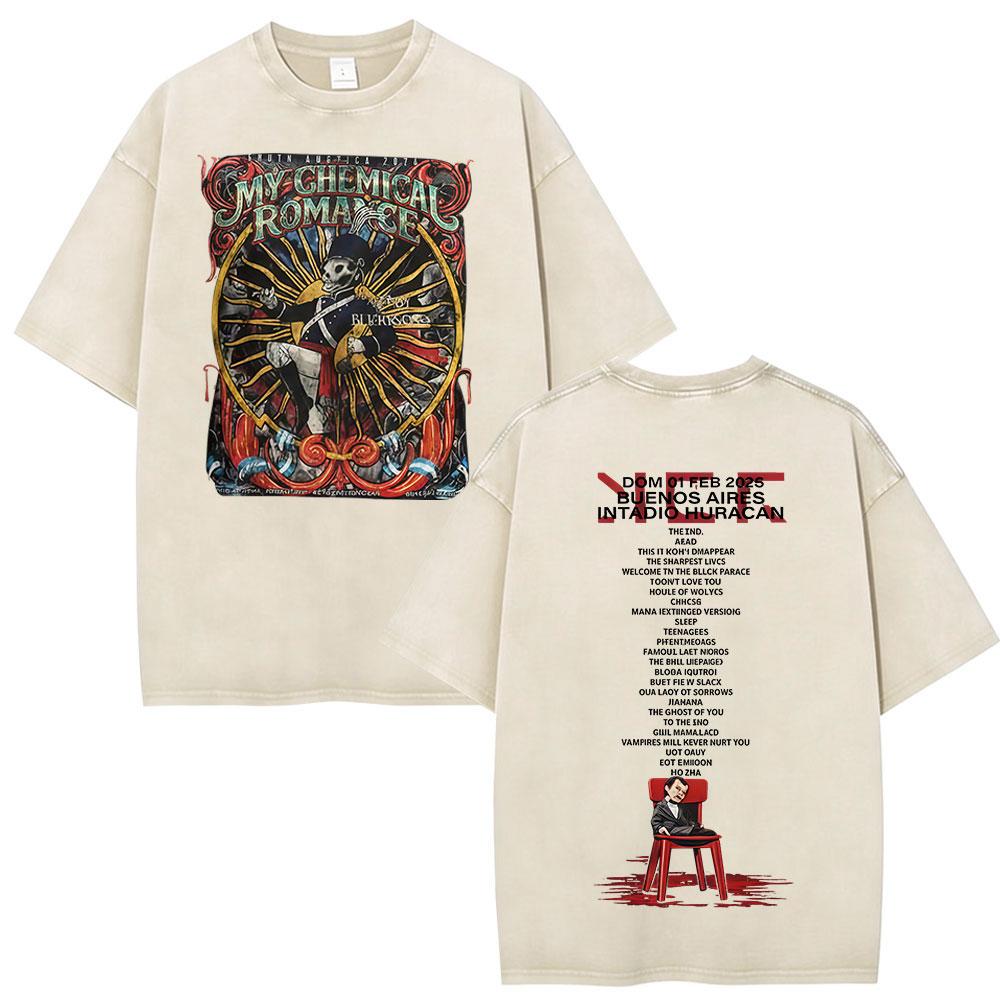 

Rock Band My Chemical Romance Washed Tshirt The Black Parade Tour Merch Tshirts Mens Clothing Gothic T Shirts Streetwear S