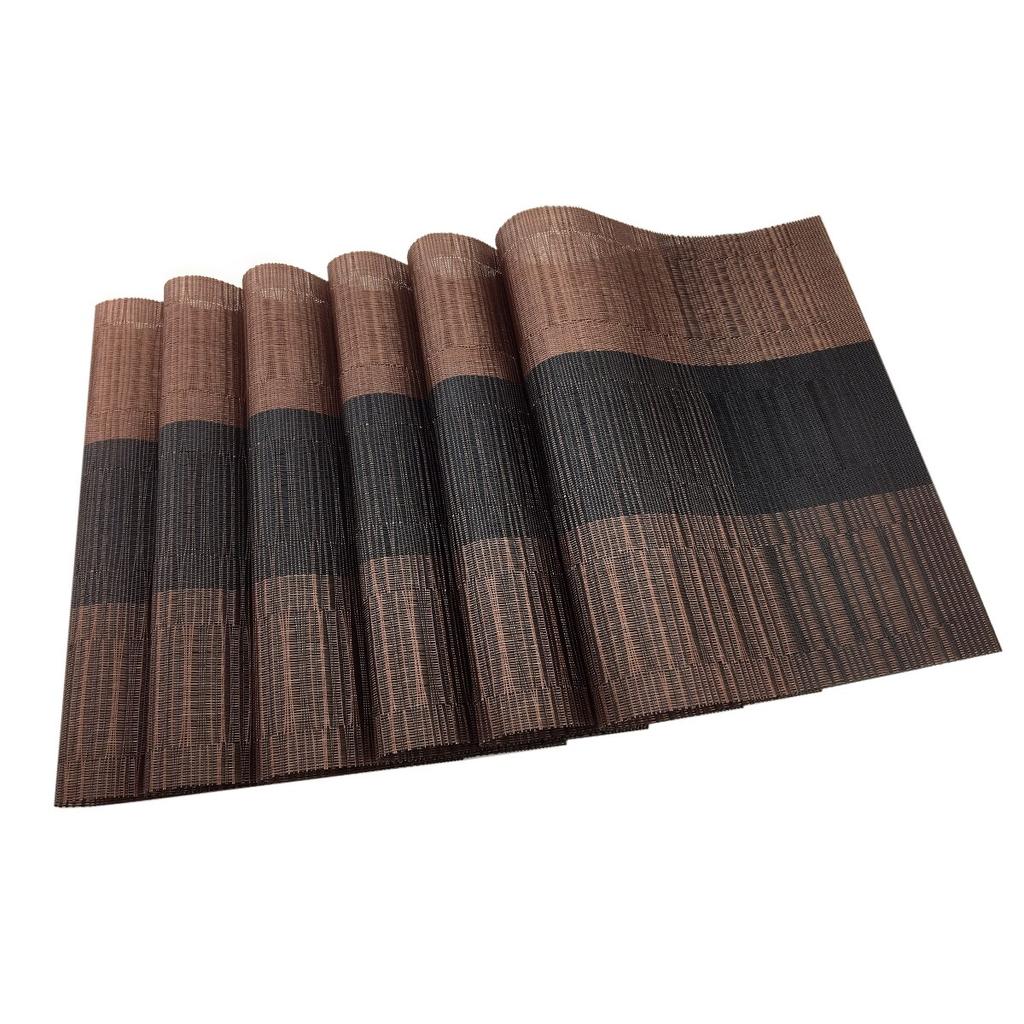 PVC-Tischset für Tischuntersetzer, 6 Stück, Weinuntersetzer, Bambus-Tischsets, Esstisch-Tischset, Küchen- und Tischwäsche