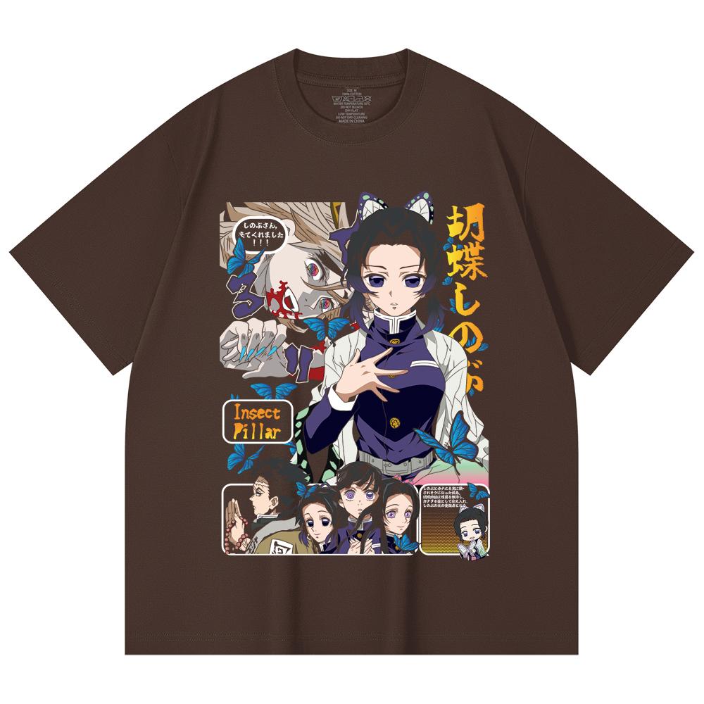230 Gsm 100% Cotton Demon Slayer V16 Shinobu Print Unisex Heavy Cotton T Shirt
