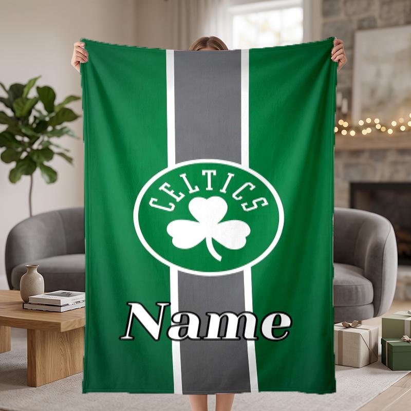 Coperte di Flanella Personalizzate Boston Celtics Morbide Calde Accoglienti per Arredamento Casa Regali di Festa