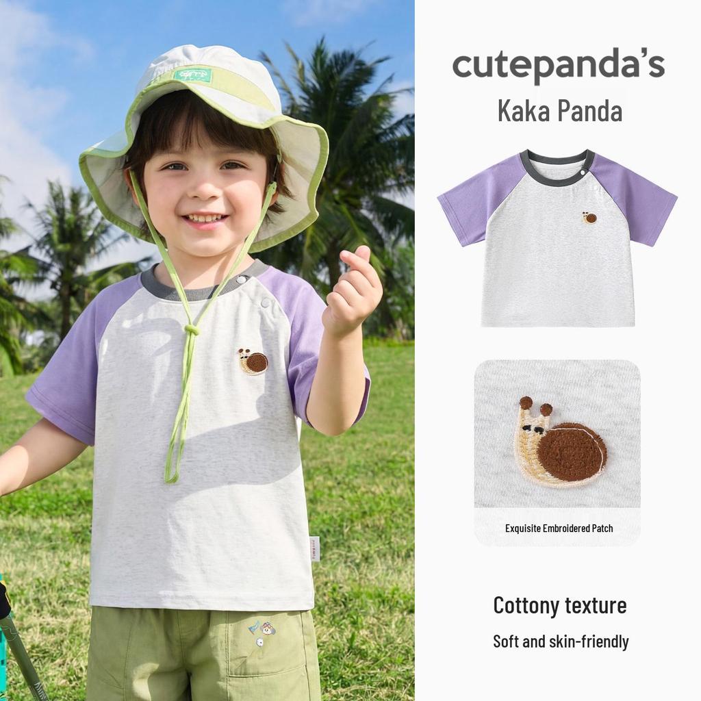 Kaka Panda Pure Cotton Short-Sleeve T-Shirt for Kids – Boys & Girls Summer Casual Top