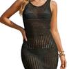 Sexy Sheer Fitted Sleeveless Beach Resort Swimsuit-style Blouse Dress for Women