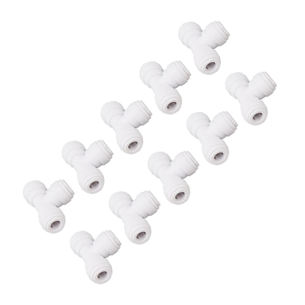 10PCS Push To Connect Fittings 8mm 5 16 Tee Coupling Quick Connector Plastic Tight Sealing Tube Fittings Home Beer