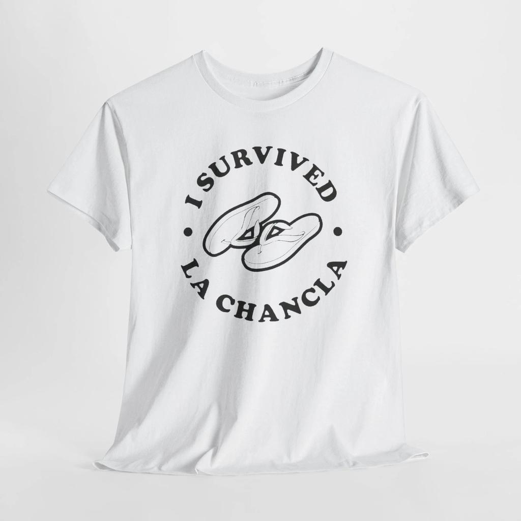 Funny T-Shirt, Humor Tee, Surviving La Chancla Shirt, Mexican Mom Gift, Cotton
