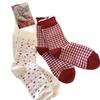26 Year Of The Horse Red Socks Women'S Autumn And Winter New Japanese Bow Lace Cotton Socks Birthday New Year Red Stacking Socks