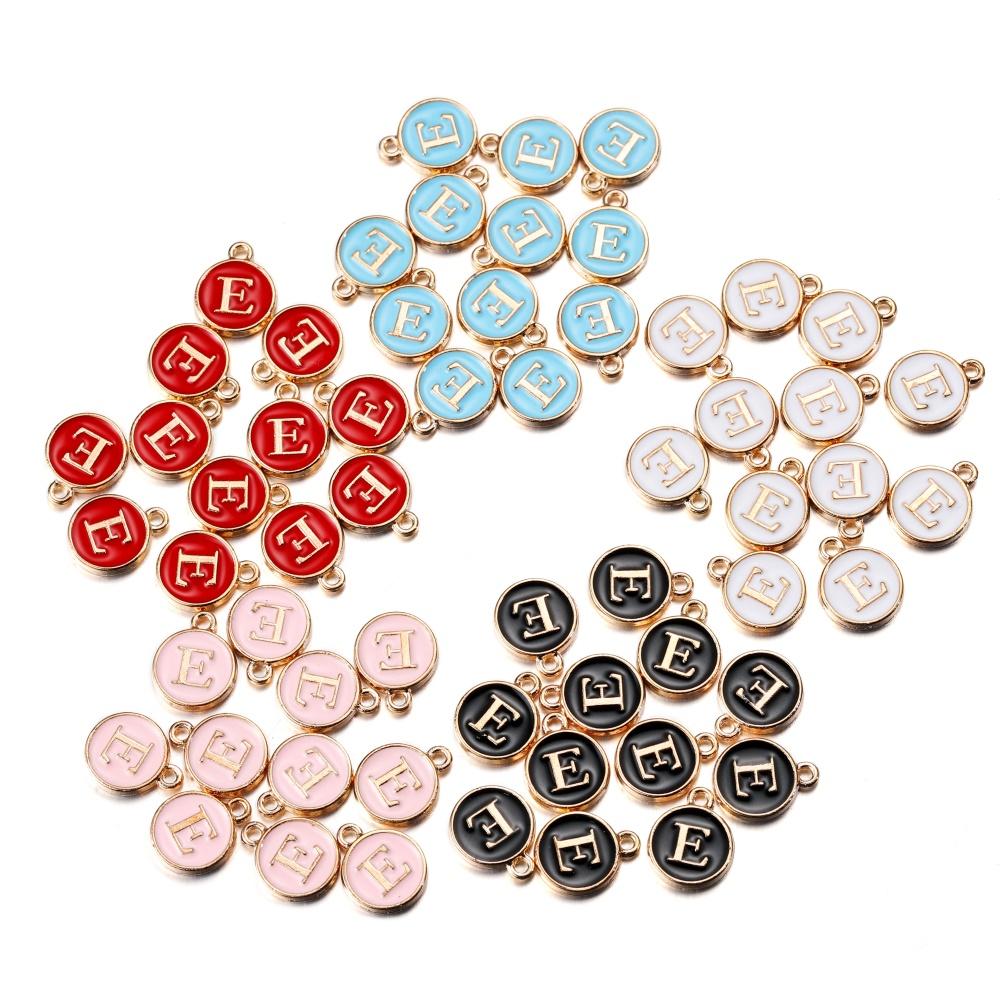 20Pcs 12*15mm A-Z Letter Charms Enamel Charms Alphabet Initial Letter Handmade Pendant for DIY Bracelet Necklace Jewelry Making
