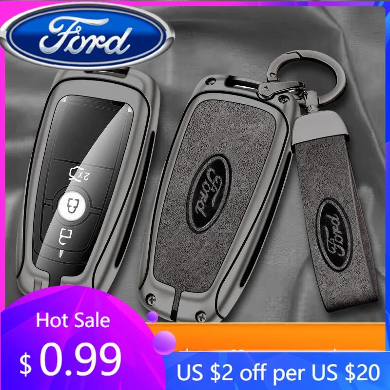 New 2026 Car Sticker Ford New 2025 Hot Car Key Case Cover Leather Shell For Ford Fusion Edge Mustang Explorer Expedition Bronco