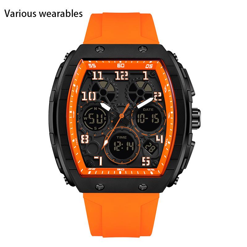 

Новые цифровые цифровые многофункциональные модные трендовые мужские часы силиконовые водонепроницаемые будильник мужские часы