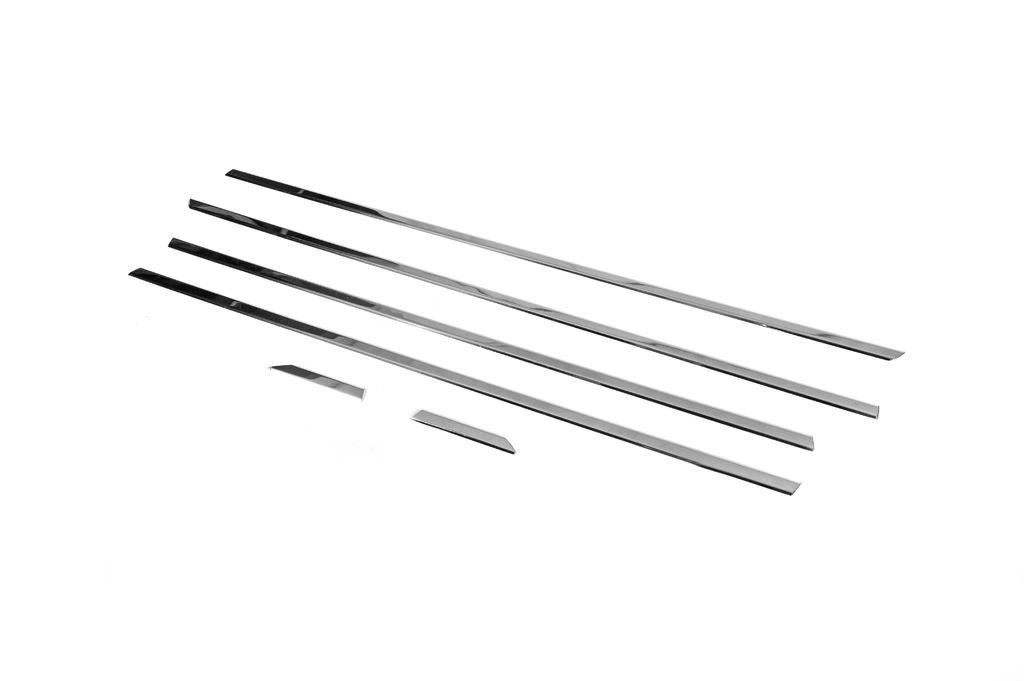 Lower Window Moldings (6 Pcs, Stainless Steel) OmsaLine - Italian Stainless Steel for Volkswagen Jetta 2011-2018