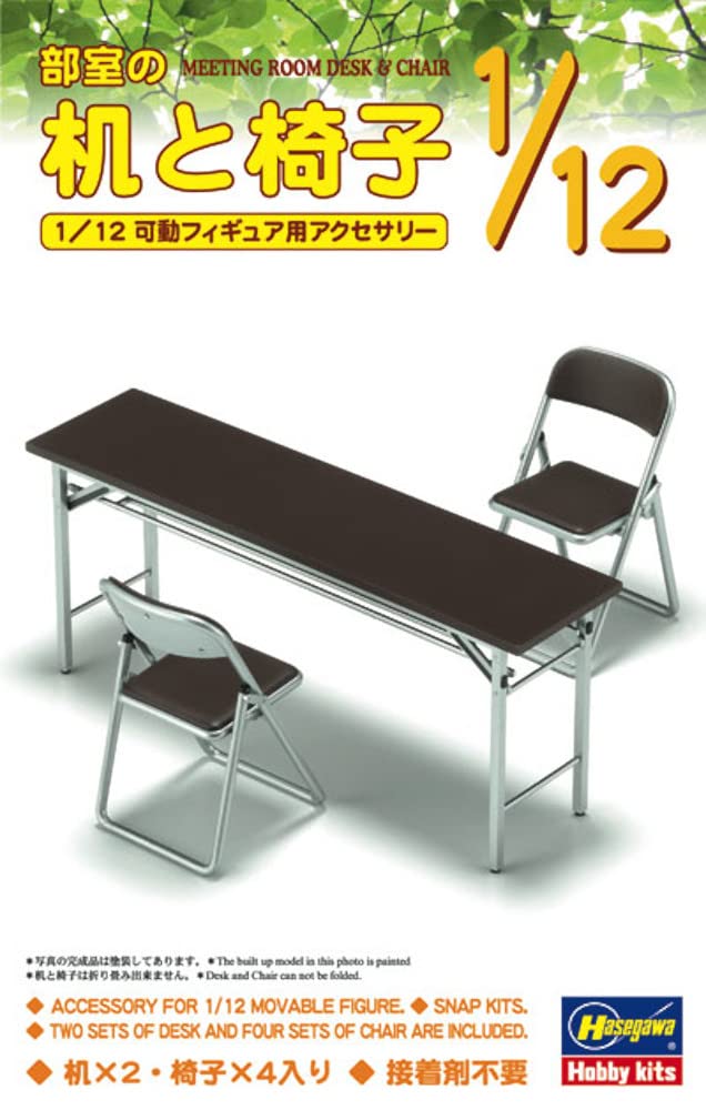 Hasegawa 112 Scale Figure Accessory Series: Clubroom Desk and Chair Plastic Model Kit FA02