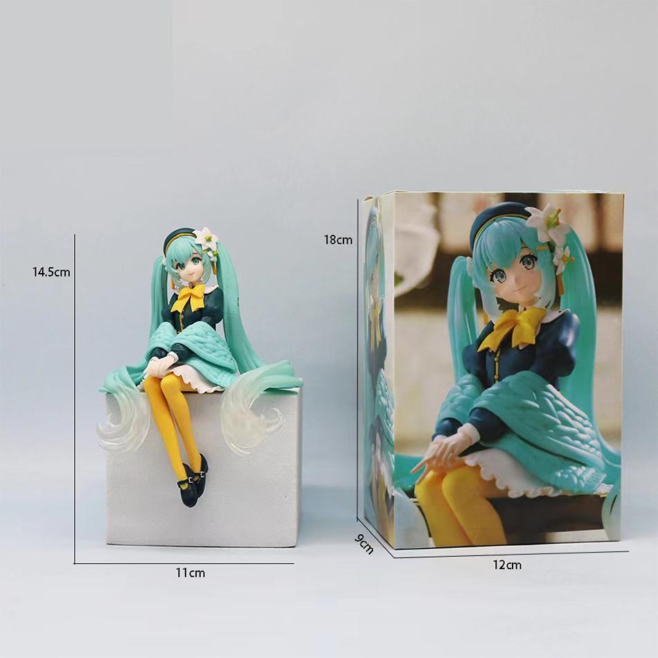 FLower Hatsune Miku Flower Fairy Lily Noodle Stooper Anime Action Figure Toys 14cm PVC Model Collector Kid Birthday Gift