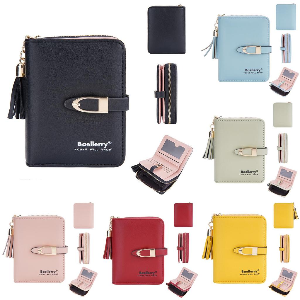 Minimalist Womens Pu Leather Wallet With Tassel For Daily Use